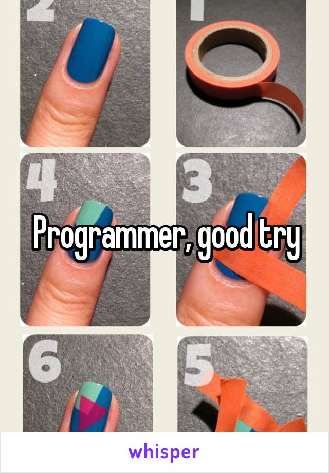 Programmer, good try