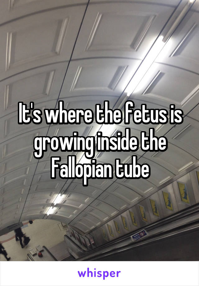 It's where the fetus is growing inside the Fallopian tube