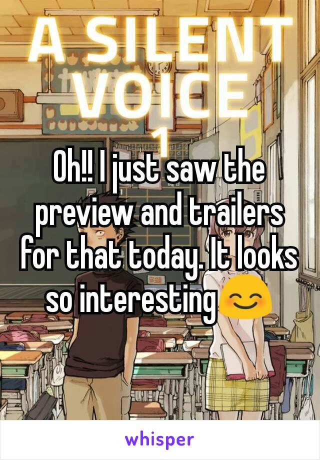 Oh!! I just saw the preview and trailers for that today. It looks so interesting😊