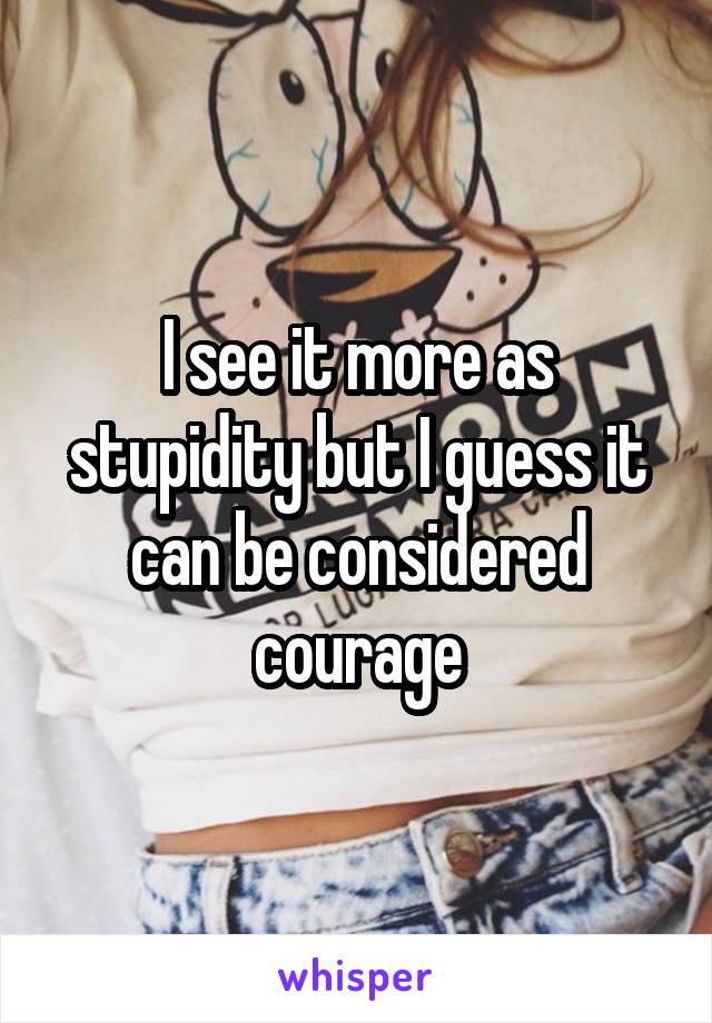 I see it more as stupidity but I guess it can be considered courage