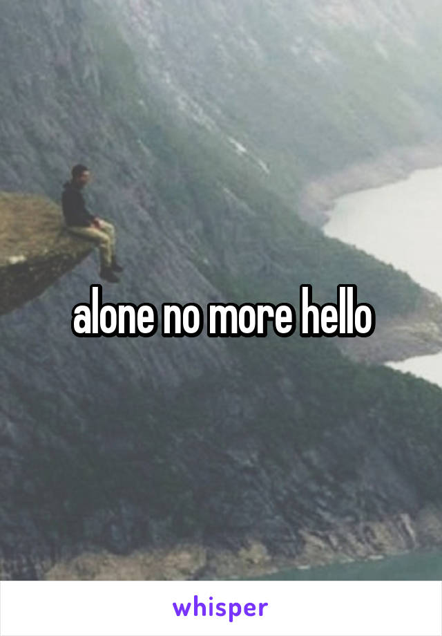 alone no more hello