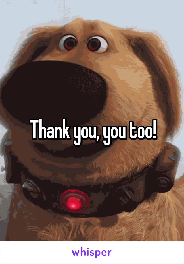 Thank you, you too!