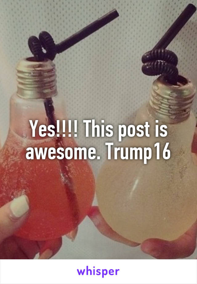 Yes!!!! This post is awesome. Trump16