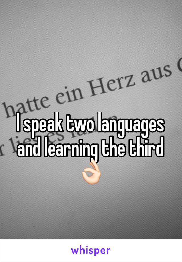 I speak two languages and learning the third 👌🏻
