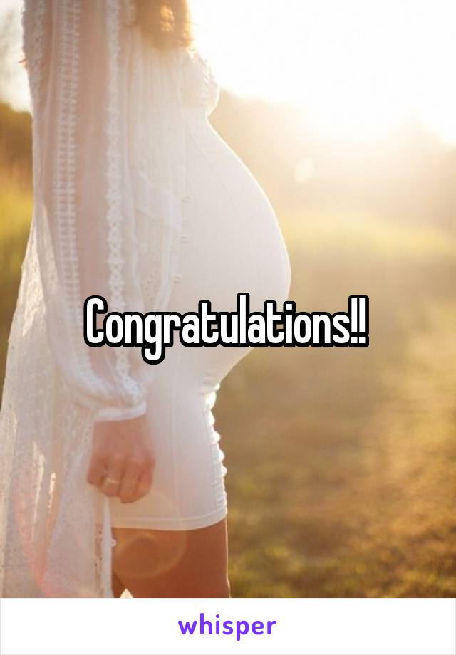 Congratulations!! 