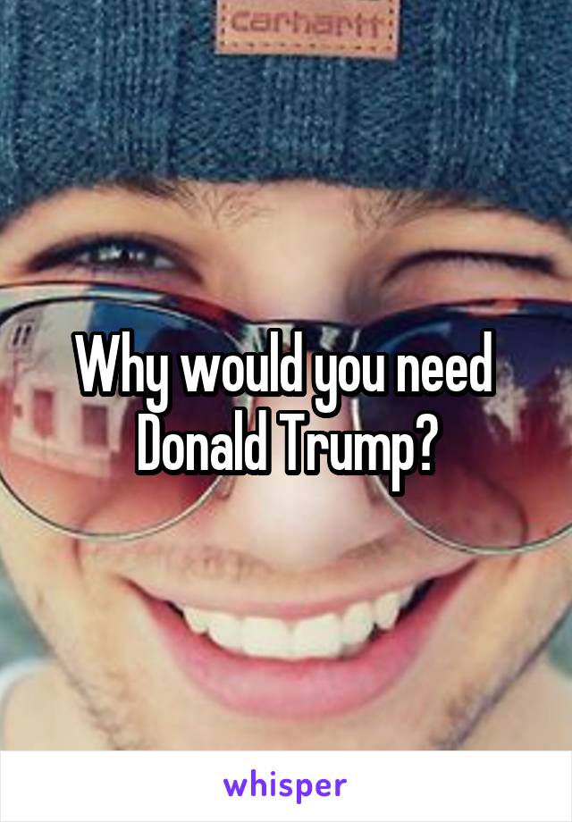 Why would you need 
Donald Trump?