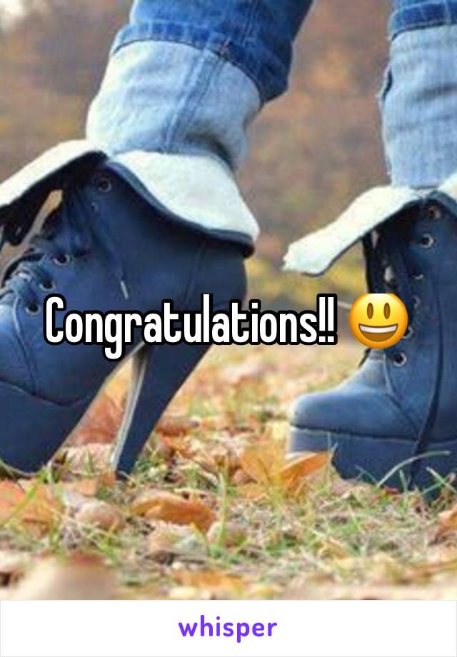 Congratulations!! 😃