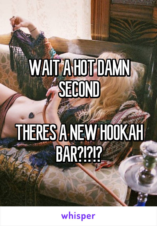 WAIT A HOT DAMN SECOND

THERES A NEW HOOKAH BAR?!?!?