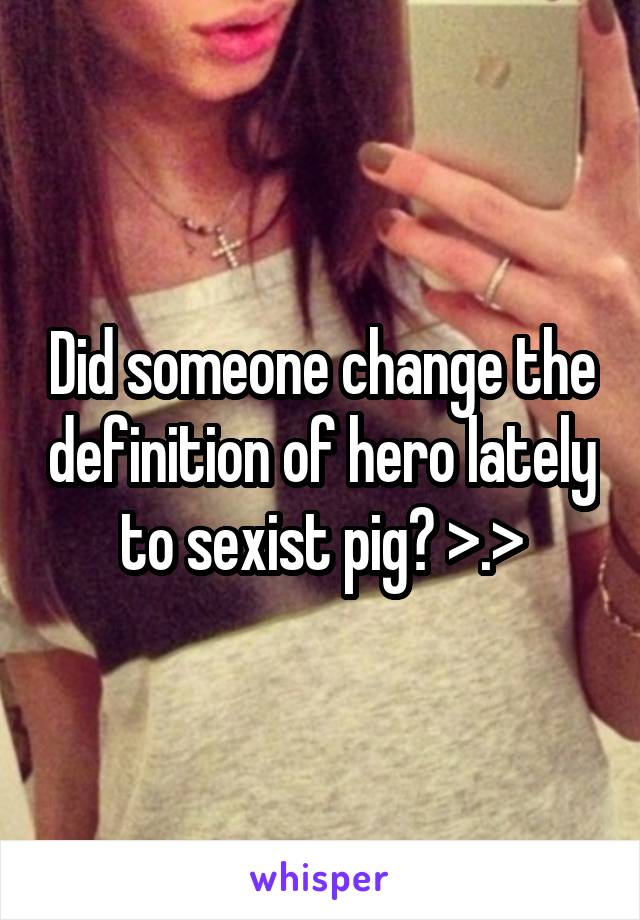 Did someone change the definition of hero lately to sexist pig? >.>