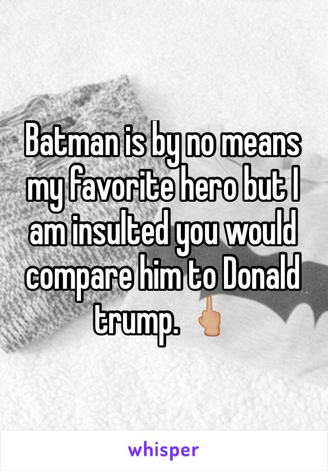 Batman is by no means my favorite hero but I am insulted you would compare him to Donald trump. 🖕🏼