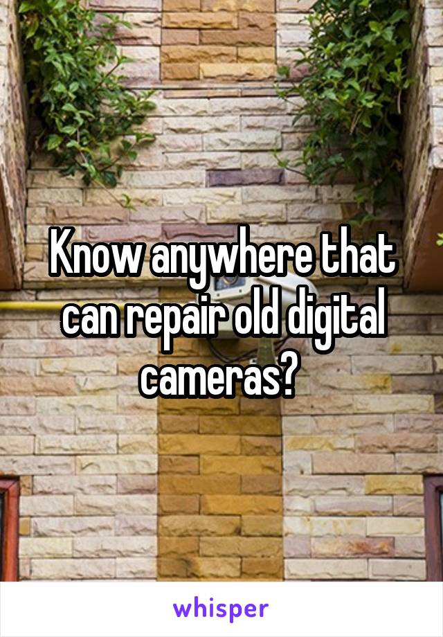 Know anywhere that can repair old digital cameras? 