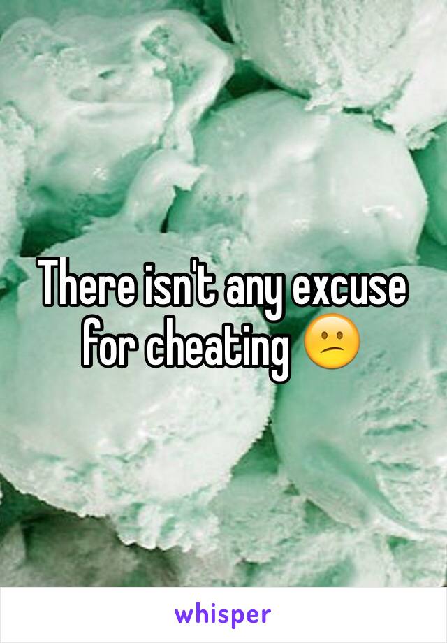There isn't any excuse for cheating 😕