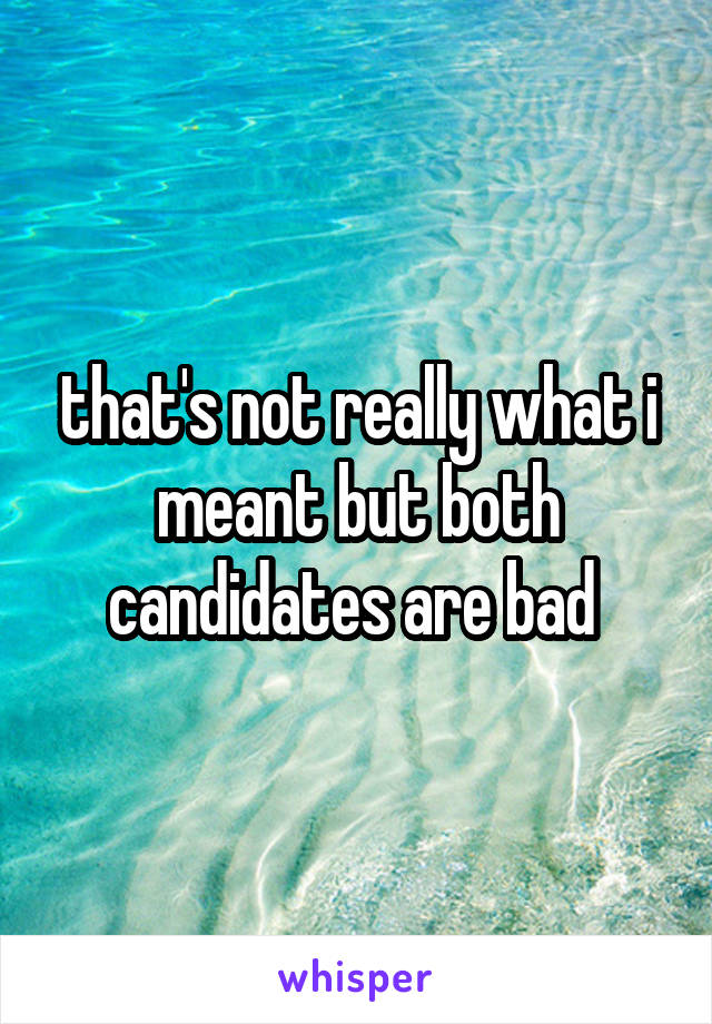 that's not really what i meant but both candidates are bad 