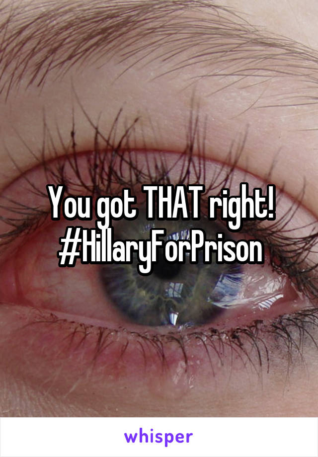 You got THAT right!
#HillaryForPrison