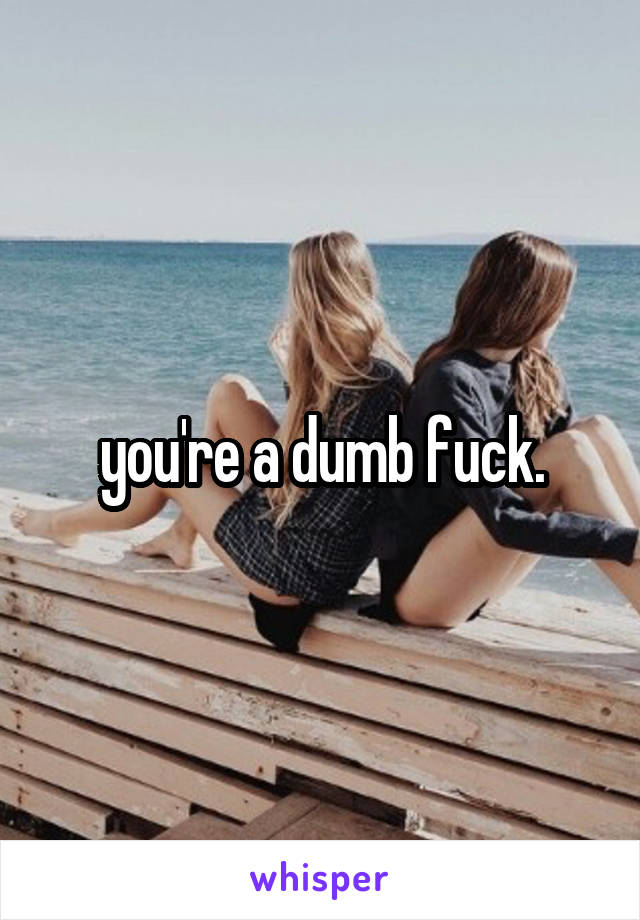 you're a dumb fuck.