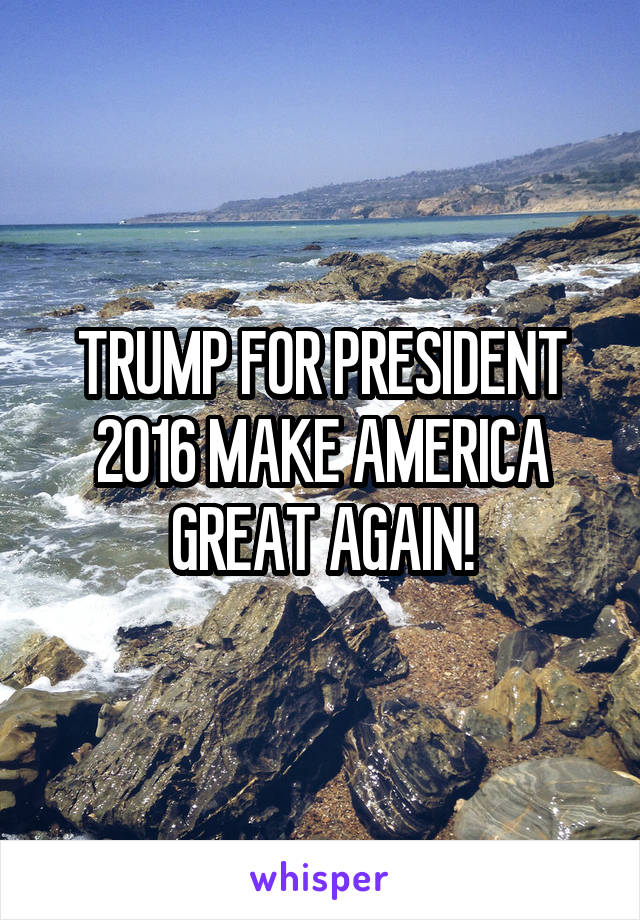 TRUMP FOR PRESIDENT 2016 MAKE AMERICA GREAT AGAIN!