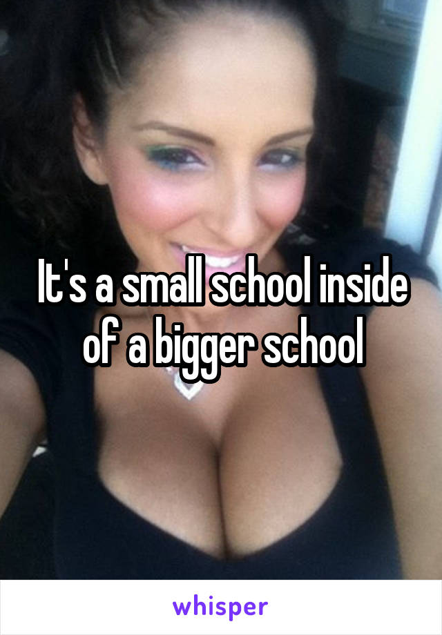 It's a small school inside of a bigger school