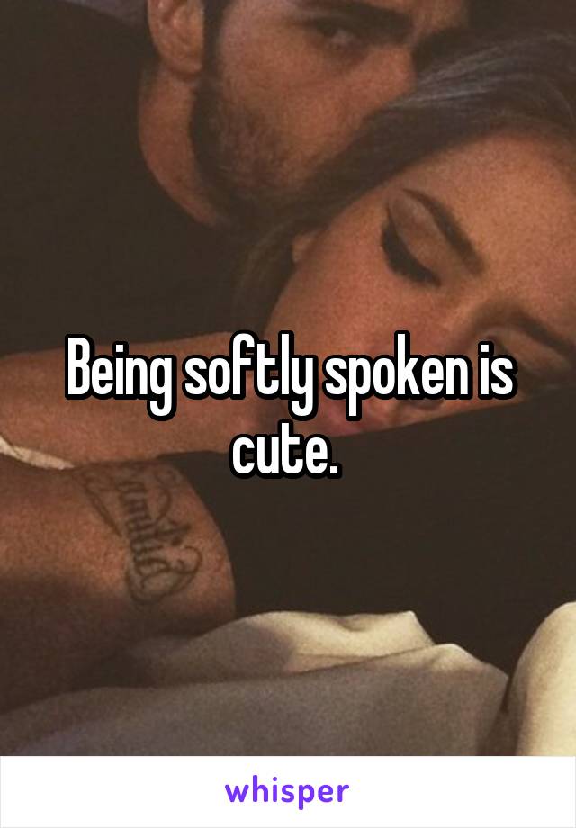 Being softly spoken is cute. 
