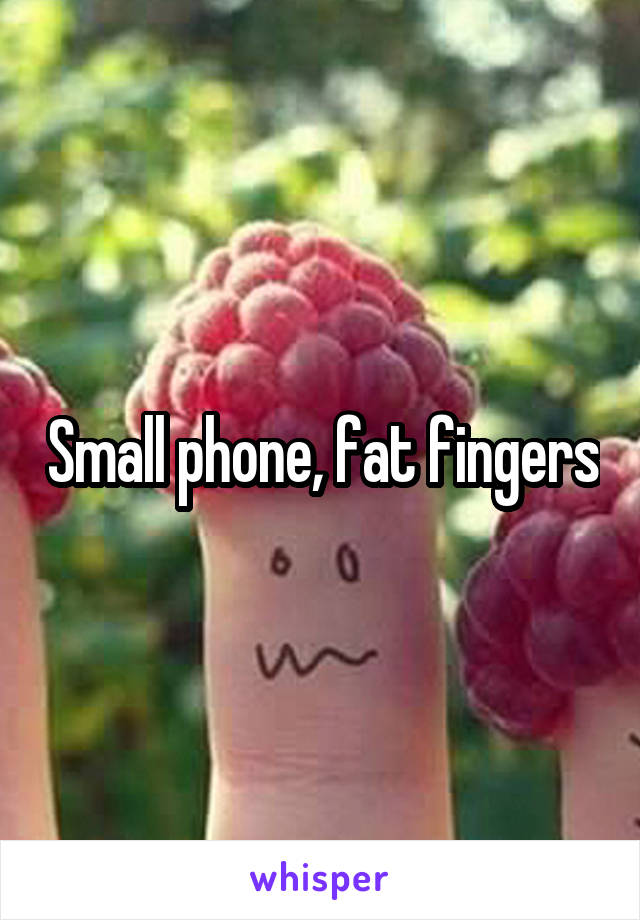 Small phone, fat fingers