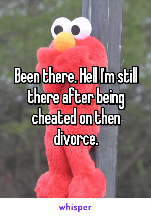 Been there. Hell I'm still there after being cheated on then divorce.