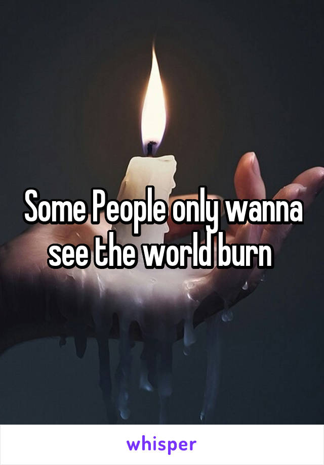 Some People only wanna see the world burn 