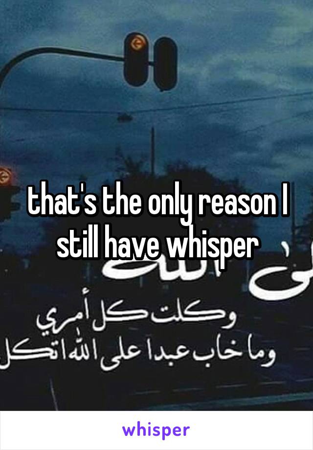 that's the only reason I still have whisper