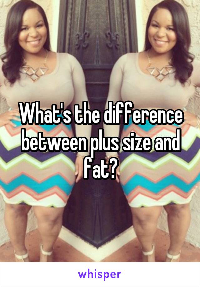 What's the difference between plus size and fat?