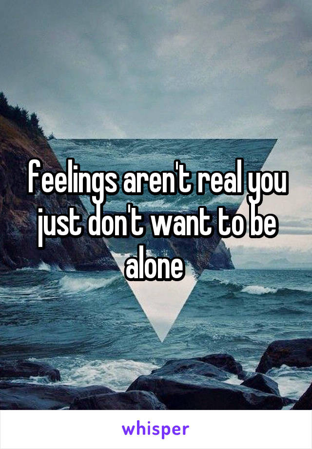 feelings aren't real you just don't want to be alone 