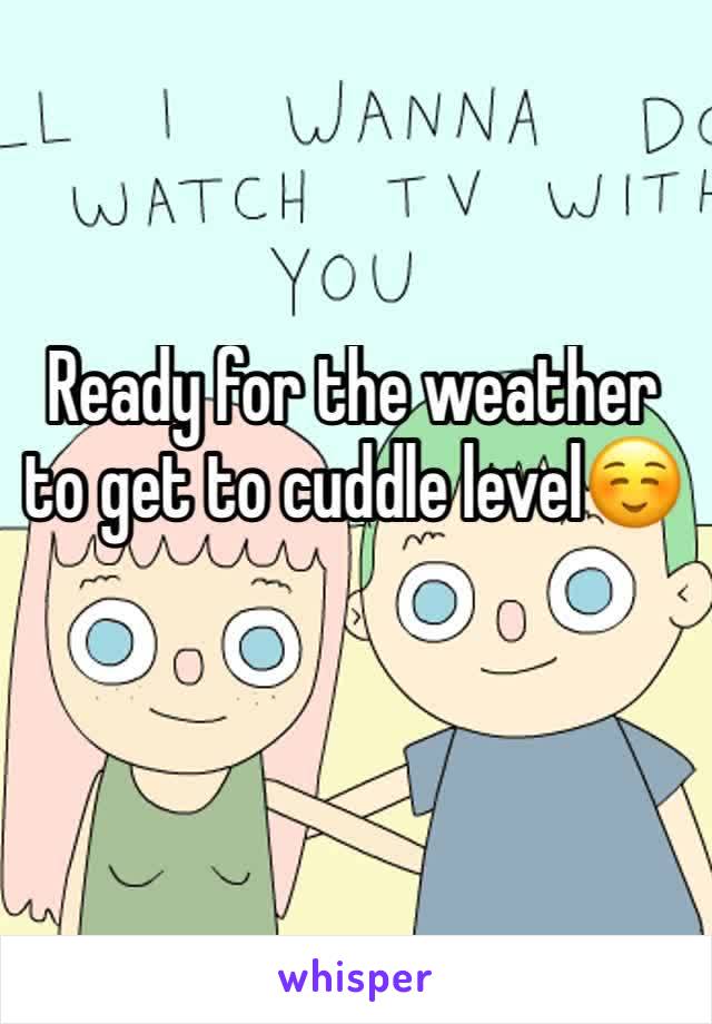 Ready for the weather to get to cuddle level☺️