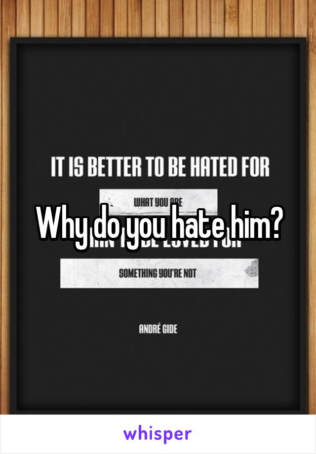 Why do you hate him?