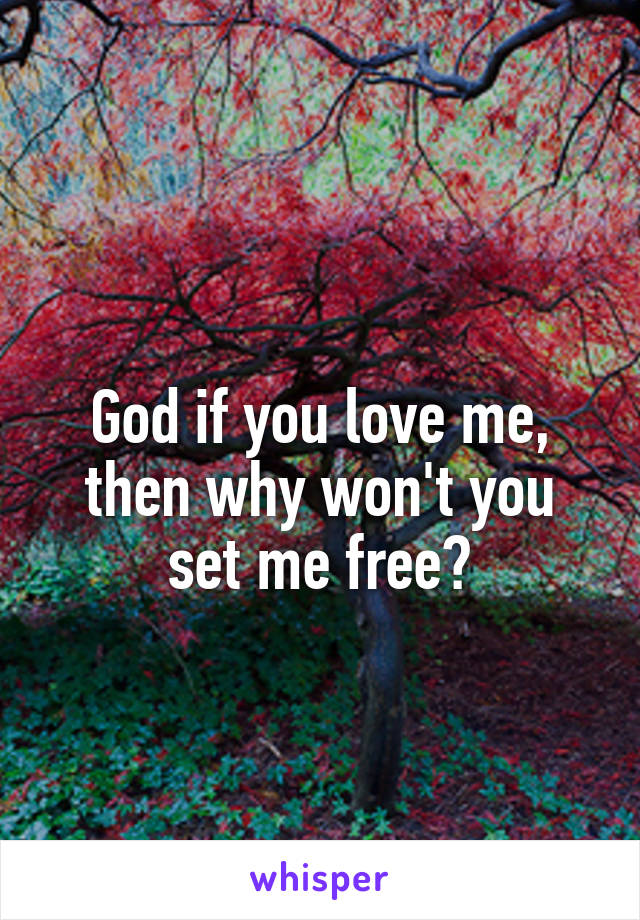 
God if you love me,
then why won't you set me free?