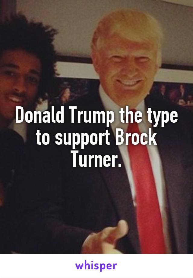 Donald Trump the type to support Brock Turner.