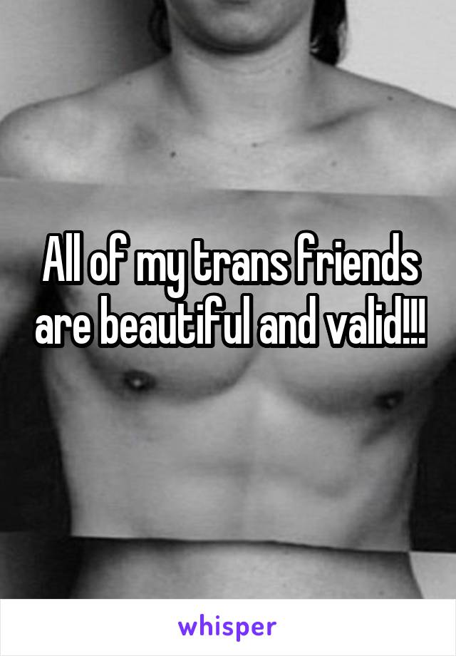 All of my trans friends are beautiful and valid!!! 