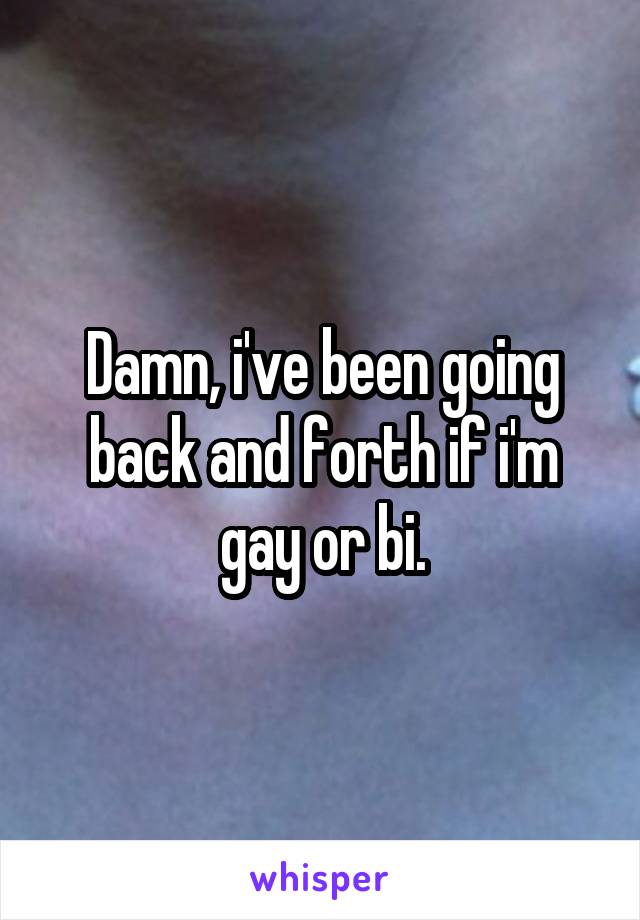 Damn, i've been going back and forth if i'm gay or bi.