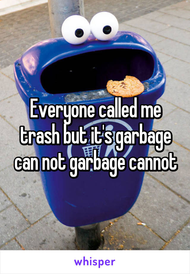 Everyone called me trash but it's garbage can not garbage cannot