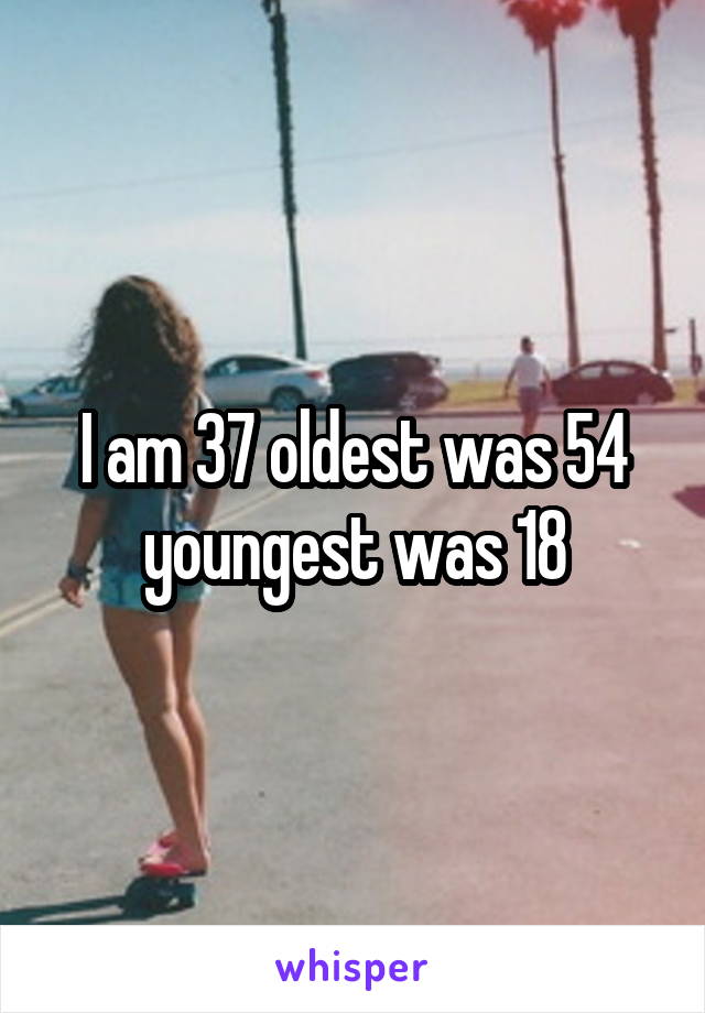 I am 37 oldest was 54 youngest was 18