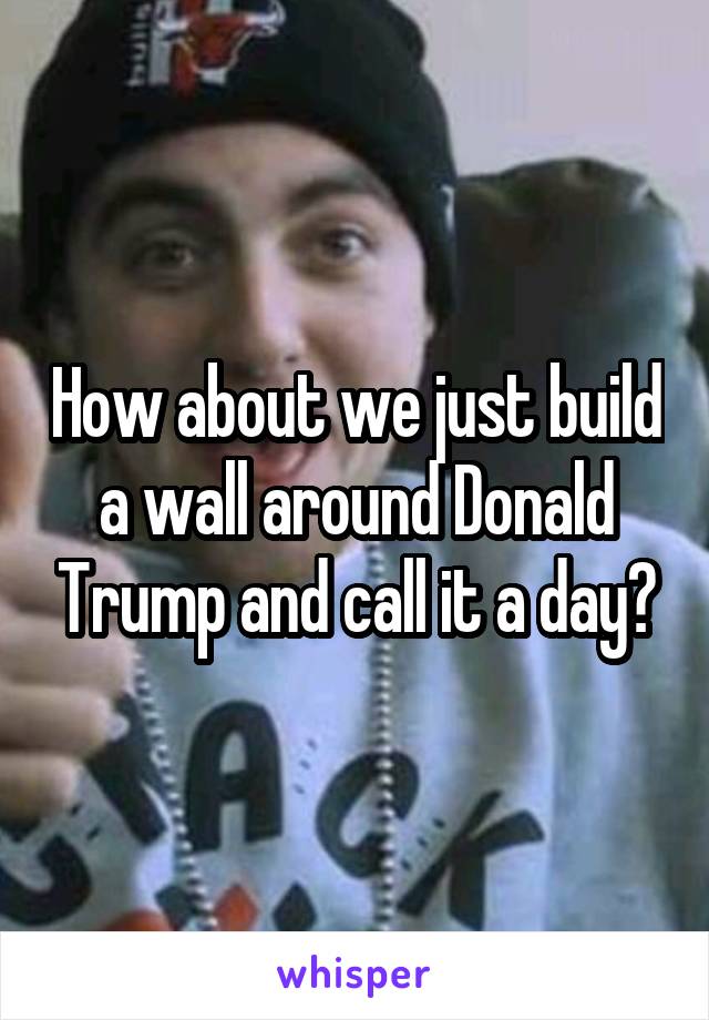 How about we just build a wall around Donald Trump and call it a day?
