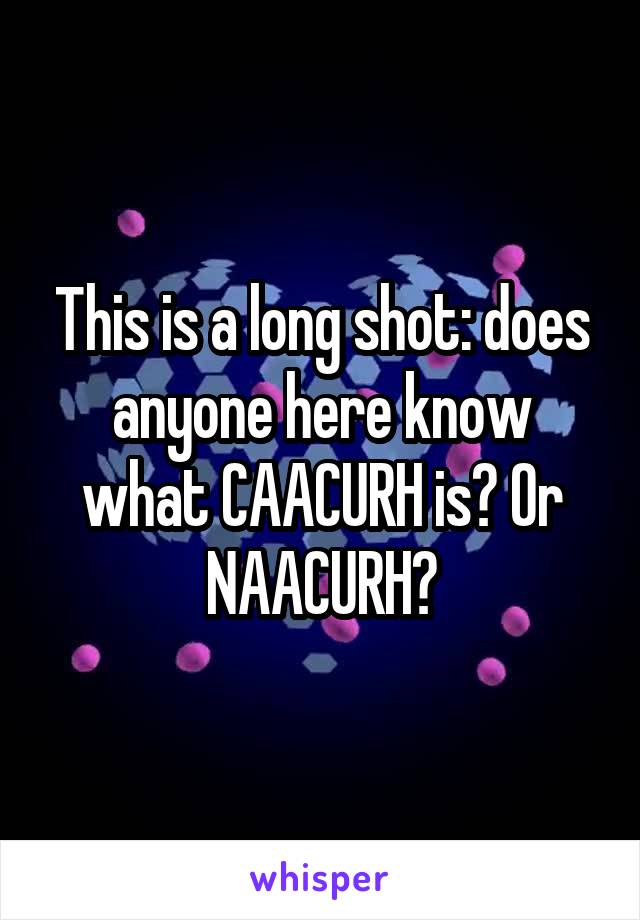 This is a long shot: does anyone here know what CAACURH is? Or NAACURH?