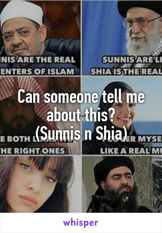Can someone tell me about this?
(Sunnis n Shia)