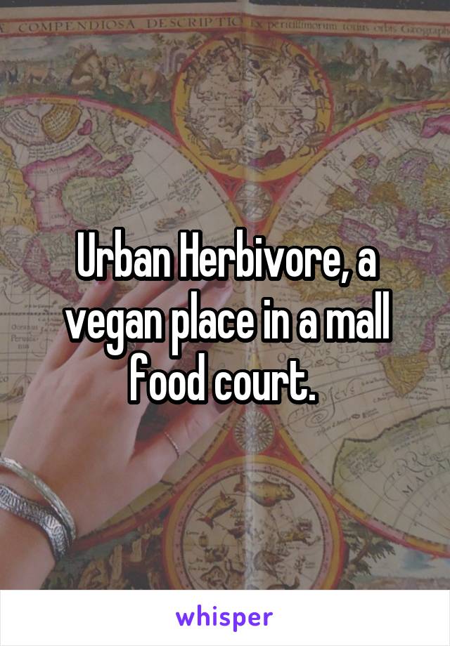 Urban Herbivore, a vegan place in a mall food court. 