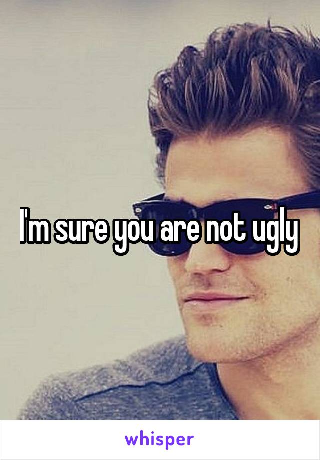 I'm sure you are not ugly.