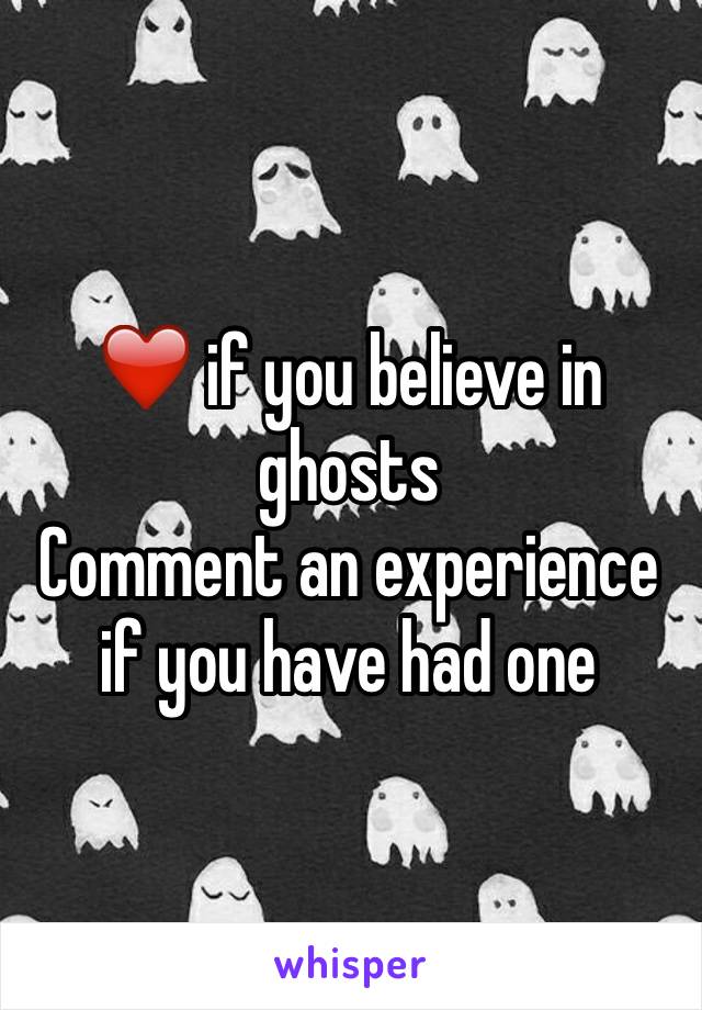 ❤️ if you believe in ghosts
Comment an experience if you have had one