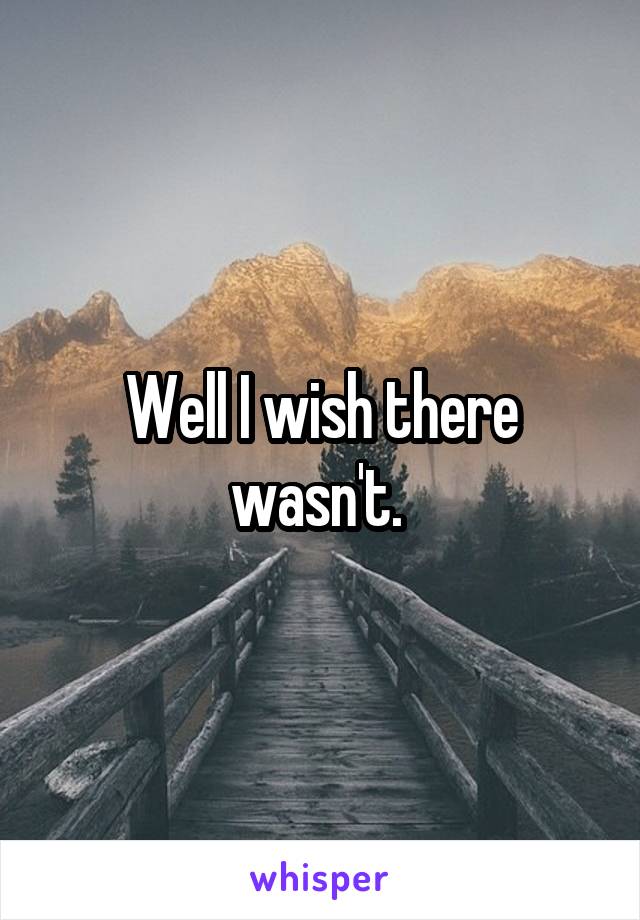 Well I wish there wasn't. 