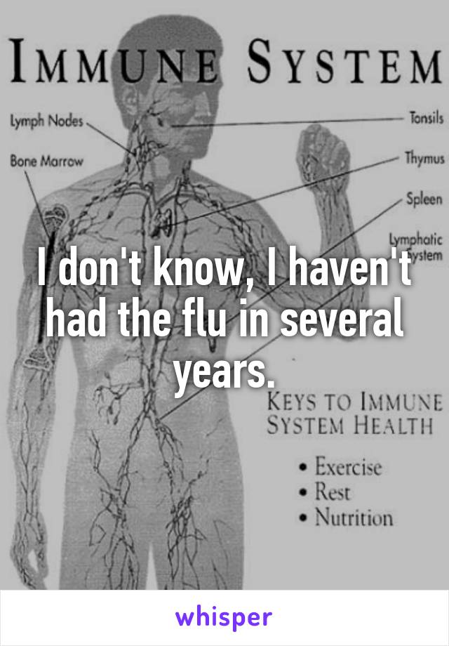 I don't know, I haven't had the flu in several years.
