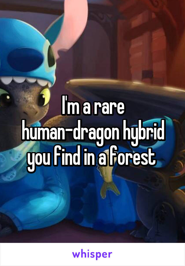 I'm a rare human-dragon hybrid you find in a forest 