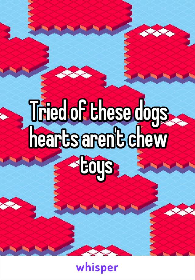 Tried of these dogs hearts aren't chew toys 