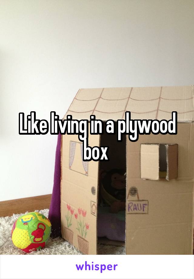 Like living in a plywood box 