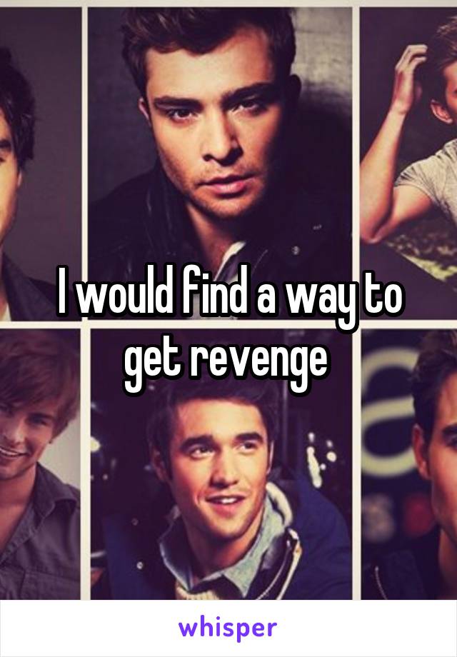 I would find a way to get revenge 