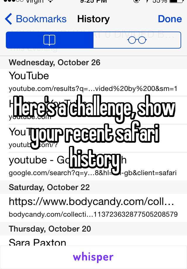 Here's a challenge, show your recent safari history