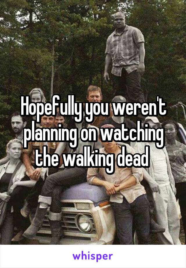 Hopefully you weren't planning on watching the walking dead 